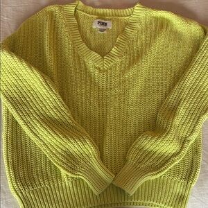 PINK Victoria's Secret Yellow V-Neck Sweater